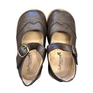 BabyZZam Mary Jane Shoes Chocolate Brown Leather Size‎ 180 Size 12